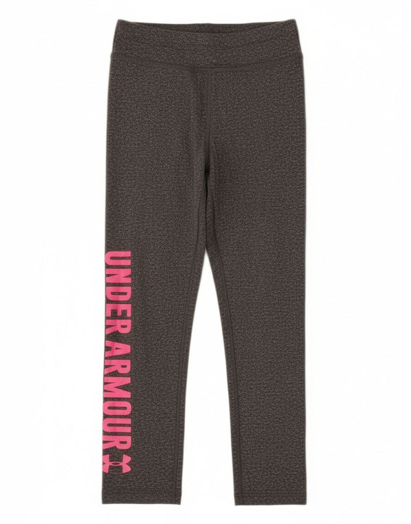 Under Armour Girls Graphic Leggings 4-5 Years  Grey Flecked