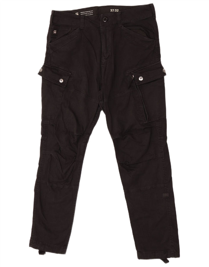 G-Star Mens Slim Cargo Trousers W33 L32 Black Cotton