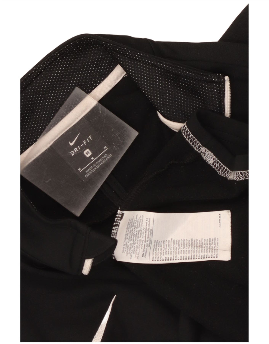 Nike Mens Dri Fit Zip Neck Pullover Tracksuit Top Medium Black Colourblock