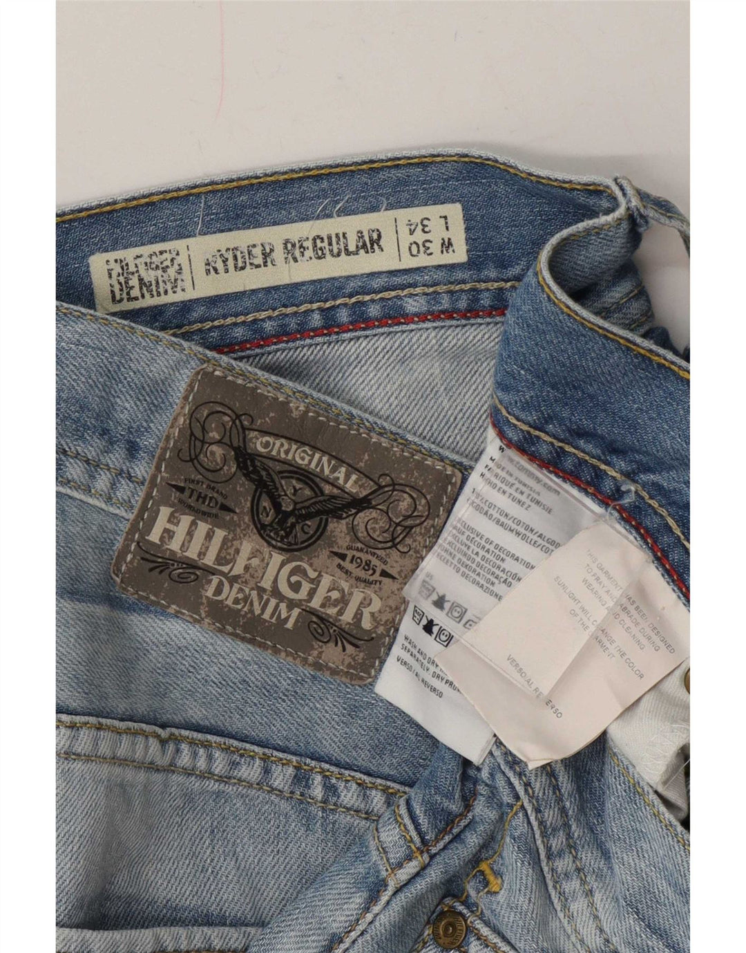 Tommy Hilfiger Womens Ryder Regular Straight Jeans W30 L30 Blue Cotton