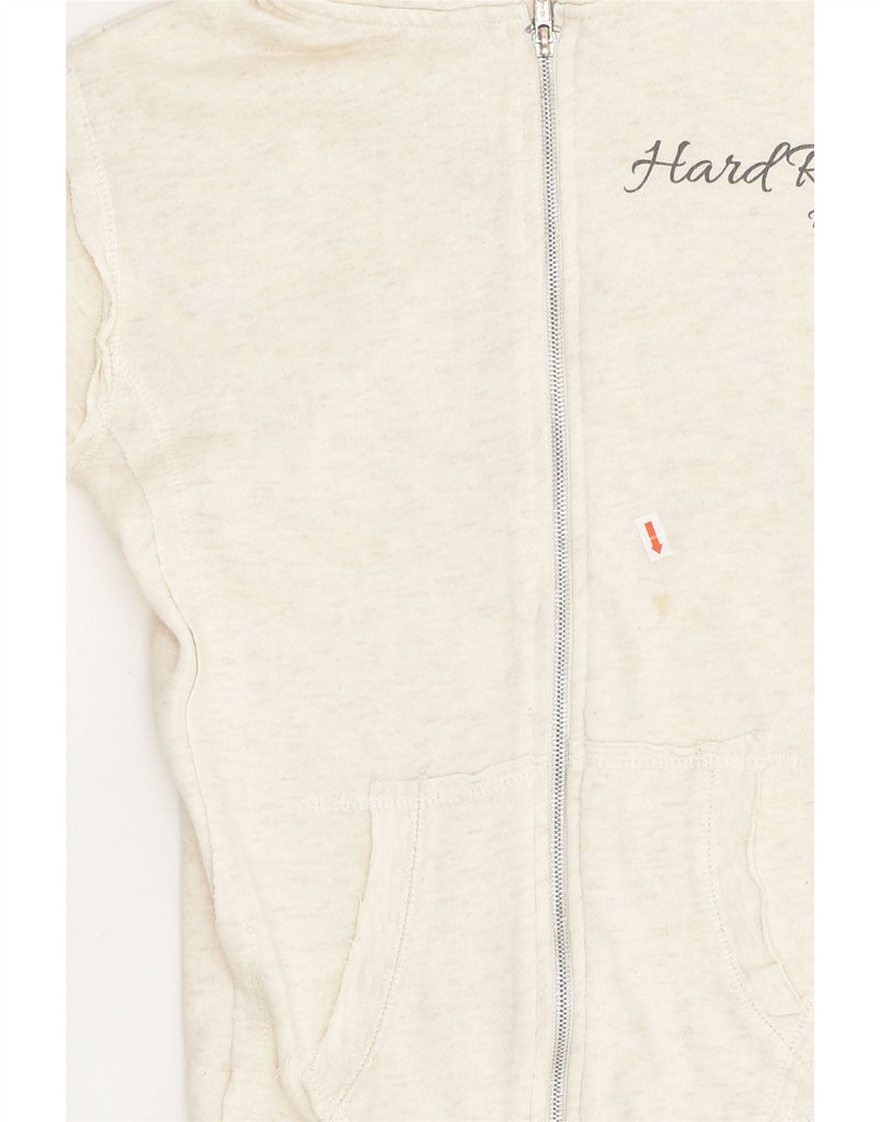 HARD ROCK CAFE Womens Budapest Zip Hoodie Sweater UK 10 Small Off White | Vintage Hard Rock Cafe | Thrift | Second-Hand Hard Rock Cafe | Used Clothing | Messina Hembry 