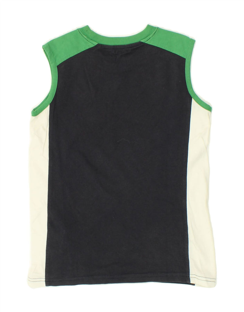 CHAMPION Boys Graphic Vest Top 5-6 Years Black Colourblock Cotton | Vintage Champion | Thrift | Second-Hand Champion | Used Clothing | Messina Hembry 