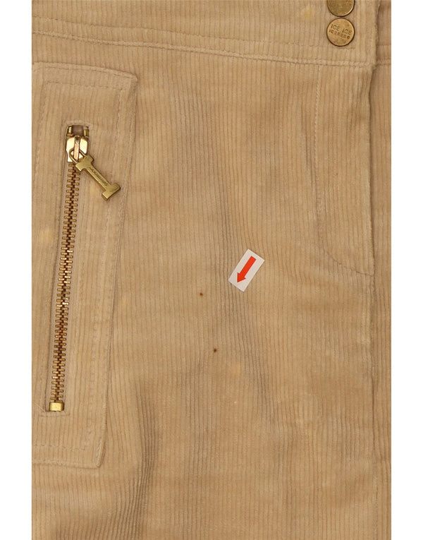 Iceberg Womens Mini Corduroy Skirt W28 Medium Beige Cotton