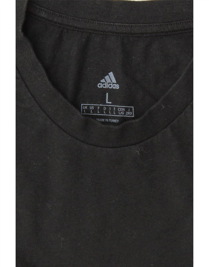 ADIDAS Mens T-Shirt Top Large Black Cotton