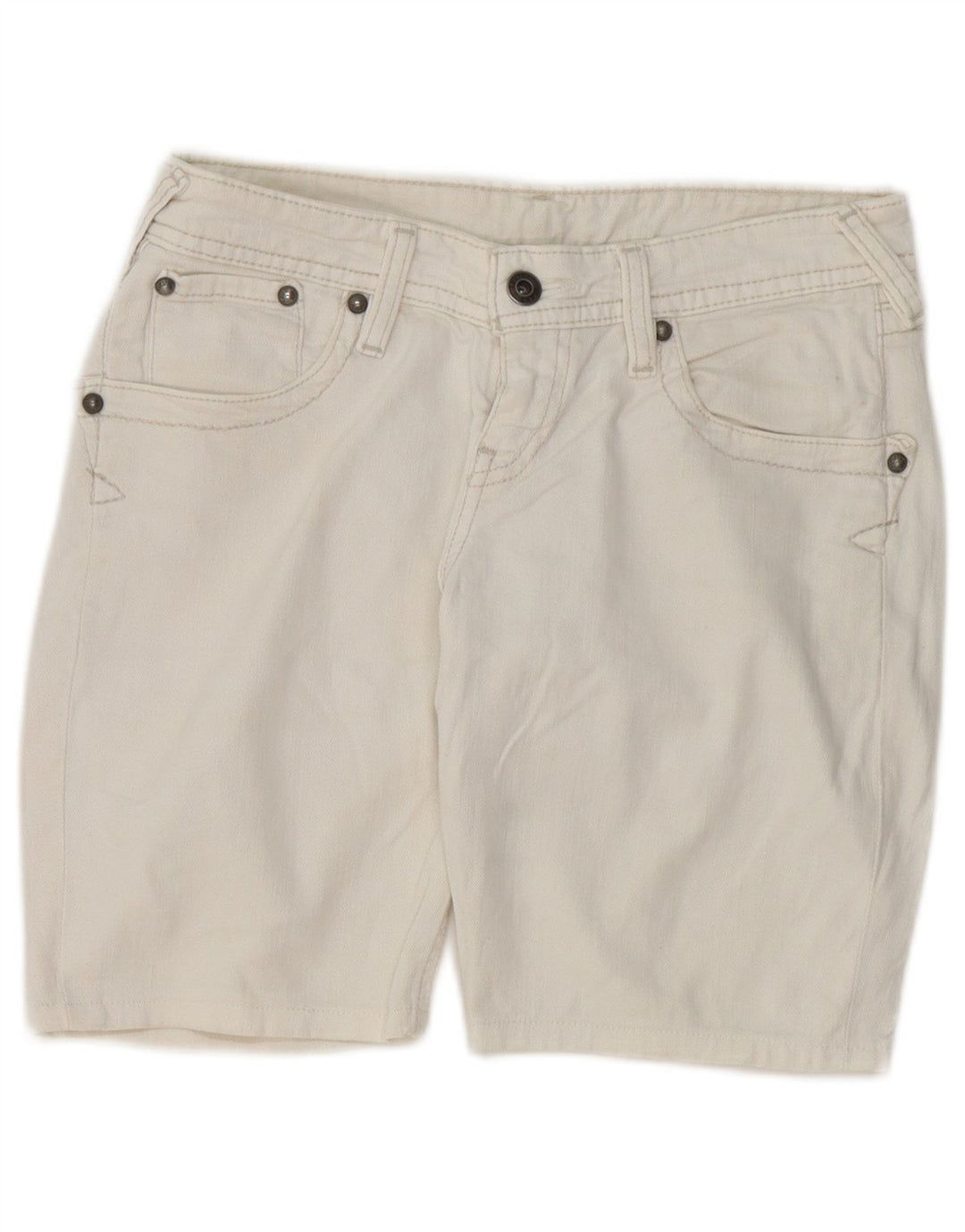 LEVI'S Womens Denim Shorts W28 Medium  White Cotton