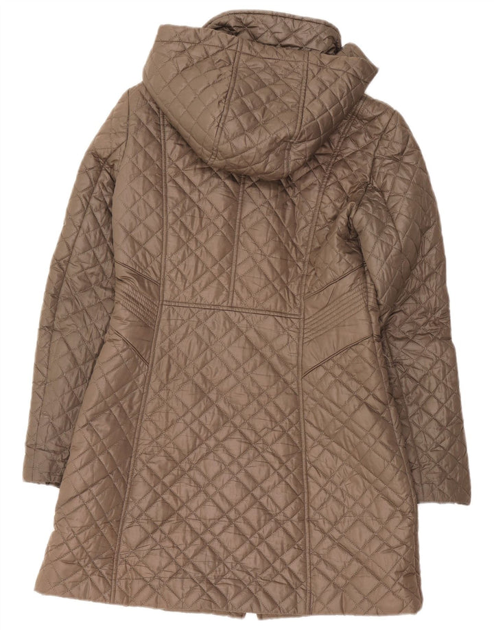 French Connection Womens Hooded Quilted Padded Coat UK 10 Small Brown