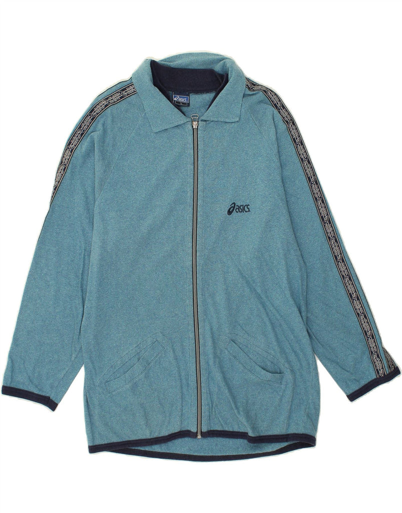 ASICS Mens Tracksuit Top Jacket Large Blue Cotton | Vintage Asics | Thrift | Second-Hand Asics | Used Clothing | Messina Hembry 