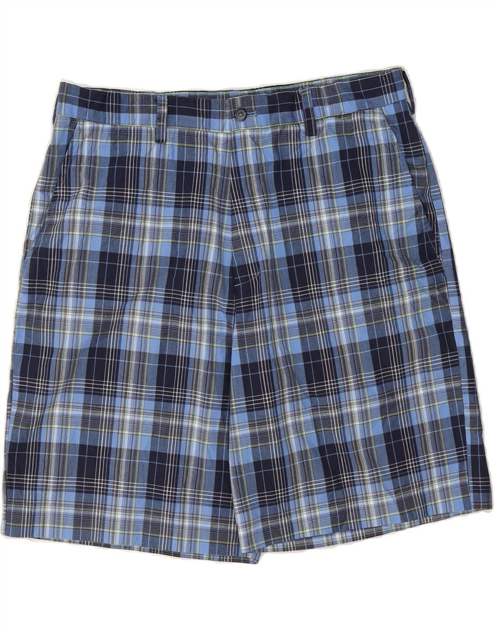IZOD Mens Chino Shorts W36 Large Blue Check Cotton Vintage Izod and Second-Hand Izod from Messina Hembry 