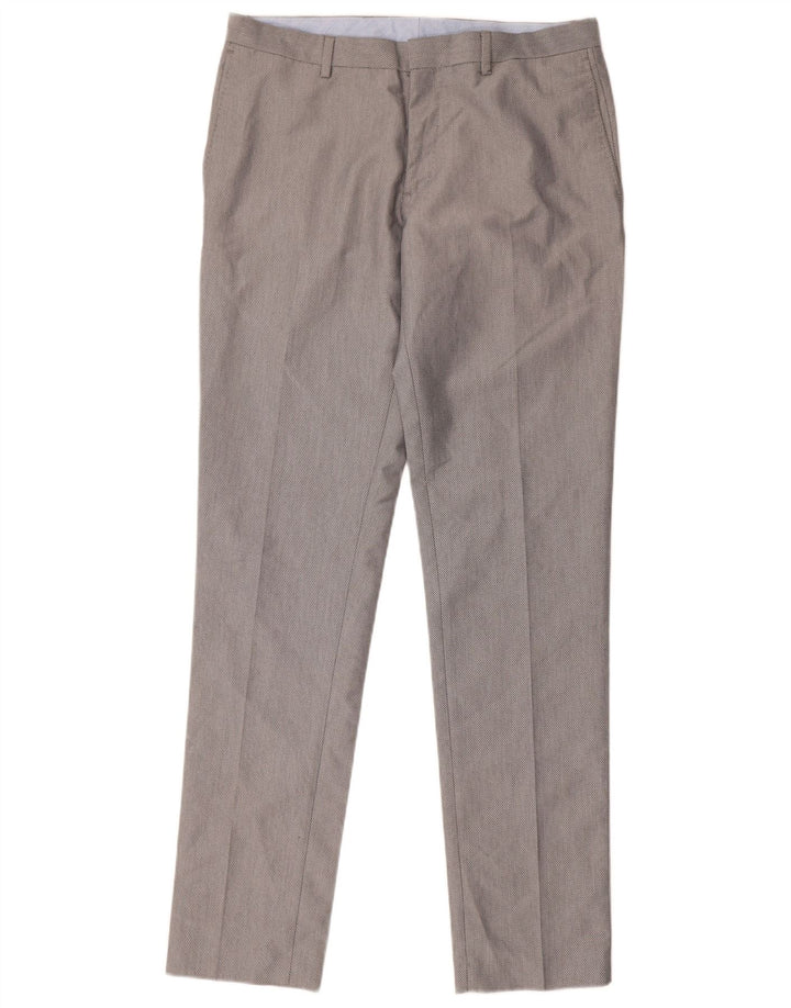 Zara Mens Slim Suit Trousers EU 40 Medium W31 L33 Grey Polyester