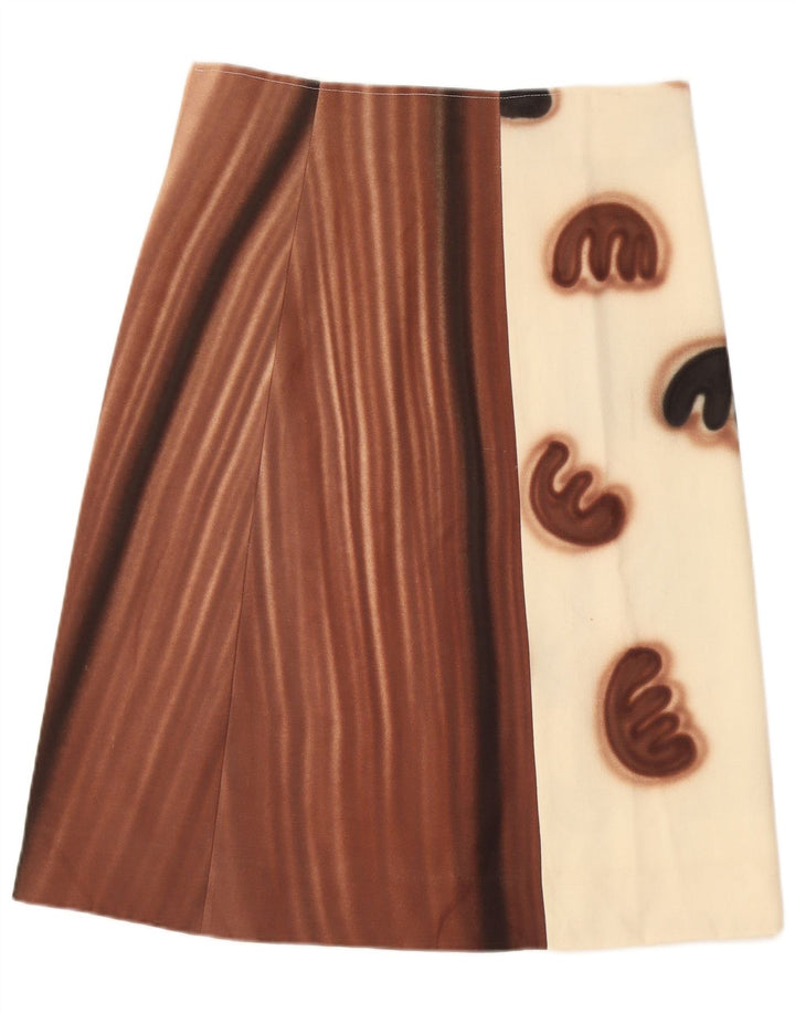 Vintage Womens A-Line Skirt W30 Medium White Colourblock