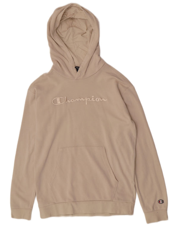Champion Girls Graphic Hoodie Jumper 13-14 Years XL Beige
