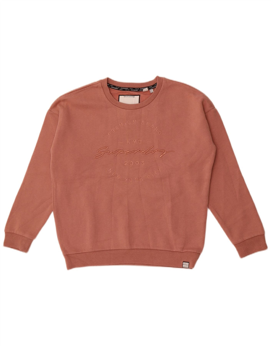 Superdry Womens Graphic Oversized Sweatshirt Jumper UK 10 Small Pink Cotton