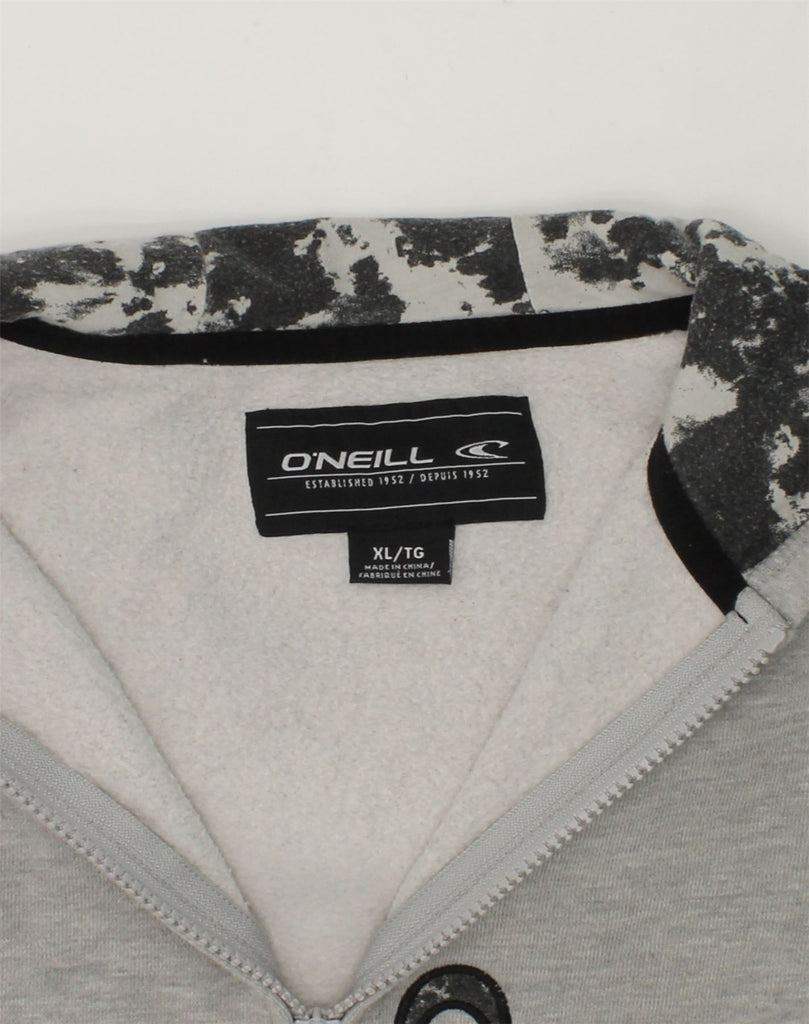 O'NEILL Boys Graphic Zip Hoodie Sweater 13-14 Years XL Grey Colourblock | Vintage O'Neill | Thrift | Second-Hand O'Neill | Used Clothing | Messina Hembry 