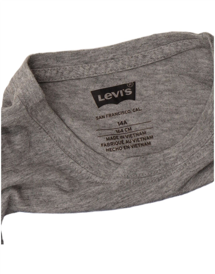 LEVI'S Boys Graphic T-Shirt Top 13-14 Years Grey Cotton