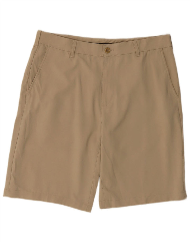 Izod Mens Chino Shorts W34 Large Beige Polyester