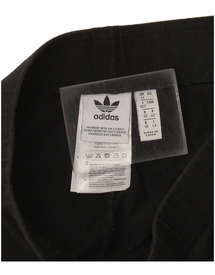 Adidas Womens Graphic Leggings UK 12 Medium  Black Cotton