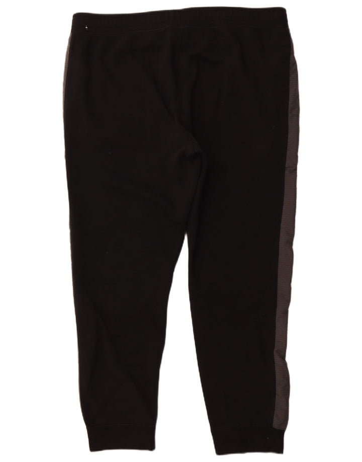 NIKE Mens Tracksuit Trousers Joggers 2XL Black Colourblock Cotton