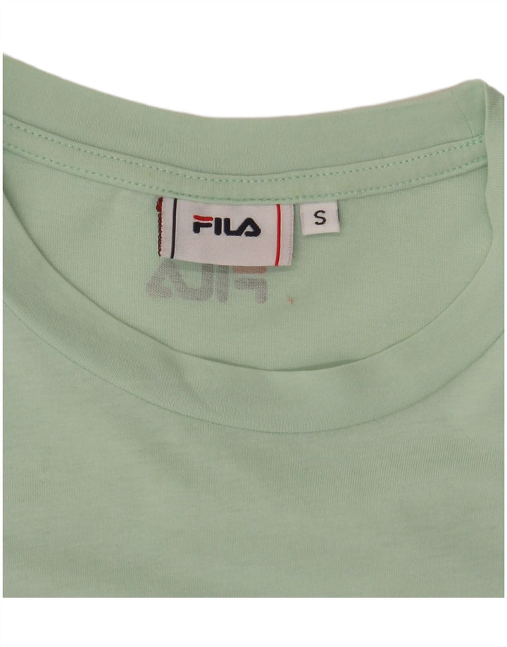 FILA Womens Graphic T-Shirt Top UK 10 Small Green Colourblock