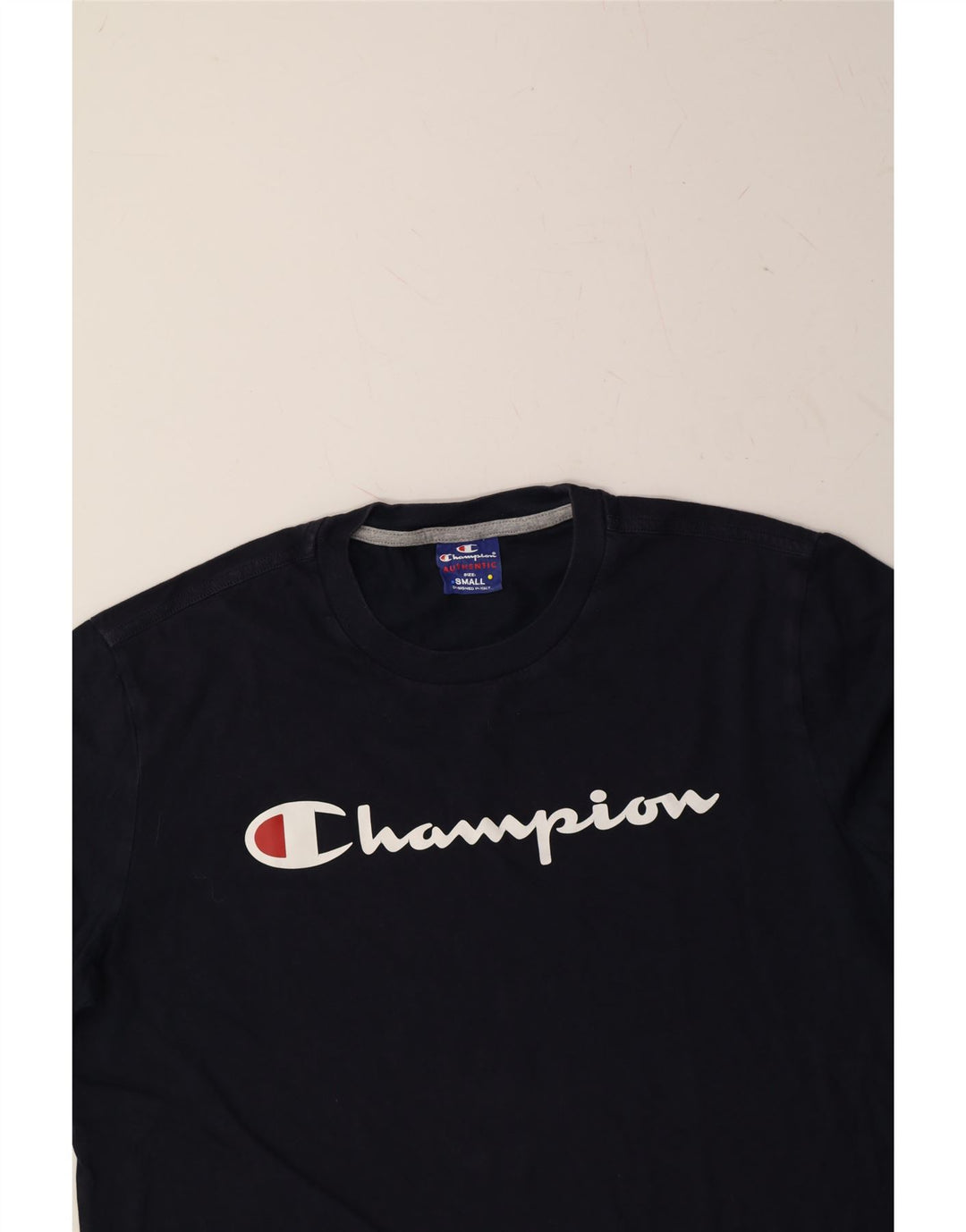 CHAMPION Mens Graphic T-Shirt Top Small Navy Blue Vintage Champion and Second-Hand Champion from Messina Hembry 