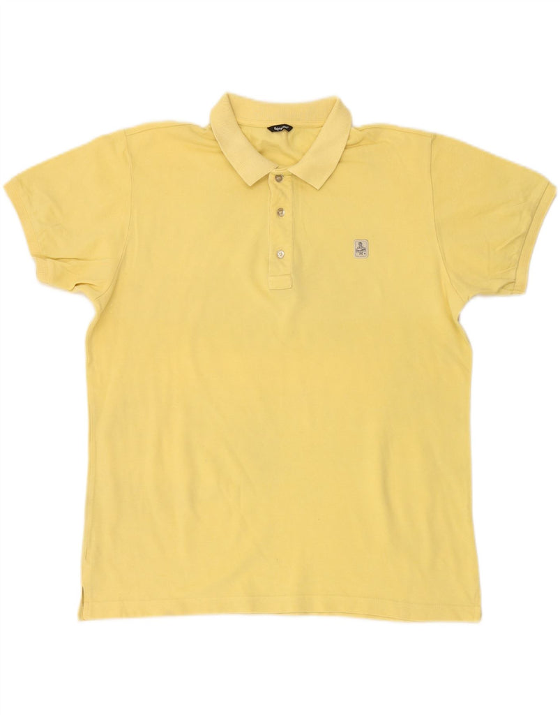 REFRIGIWEAR Mens Polo Shirt XL Yellow Vintage Refrigiwear and Second-Hand Refrigiwear from Messina Hembry 