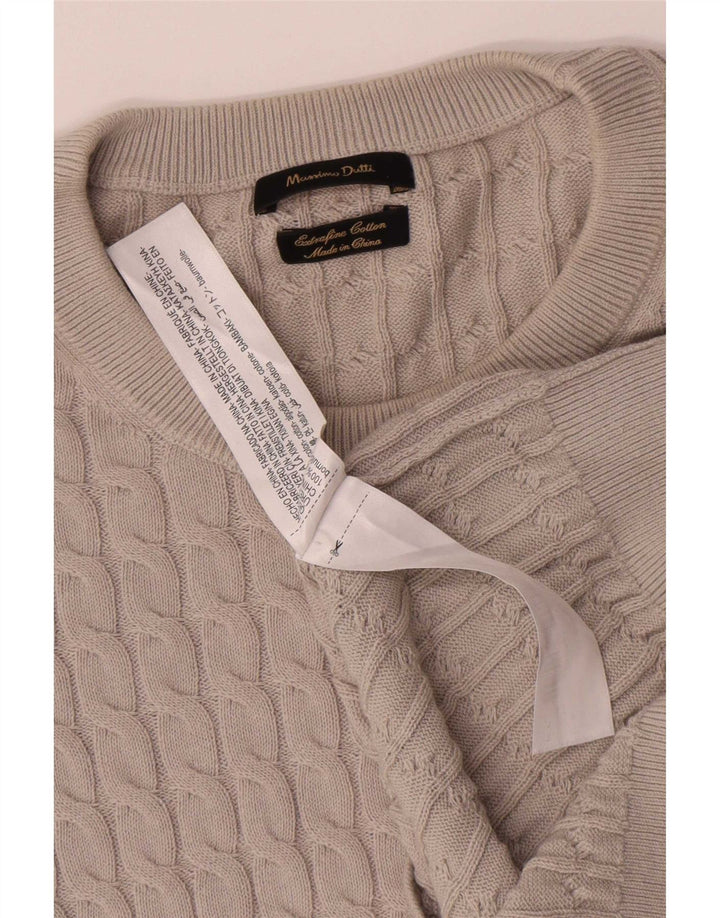 Massimo Dutti Mens Crew Neck Jumper Sweater Medium Grey Cotton