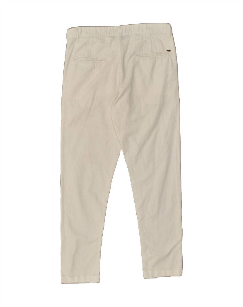 LIU JO Mens Capri Slim Chino Trousers IT 44 XS W32 L22  White Cotton Vintage Liu Jo and Second-Hand Liu Jo from Messina Hembry 