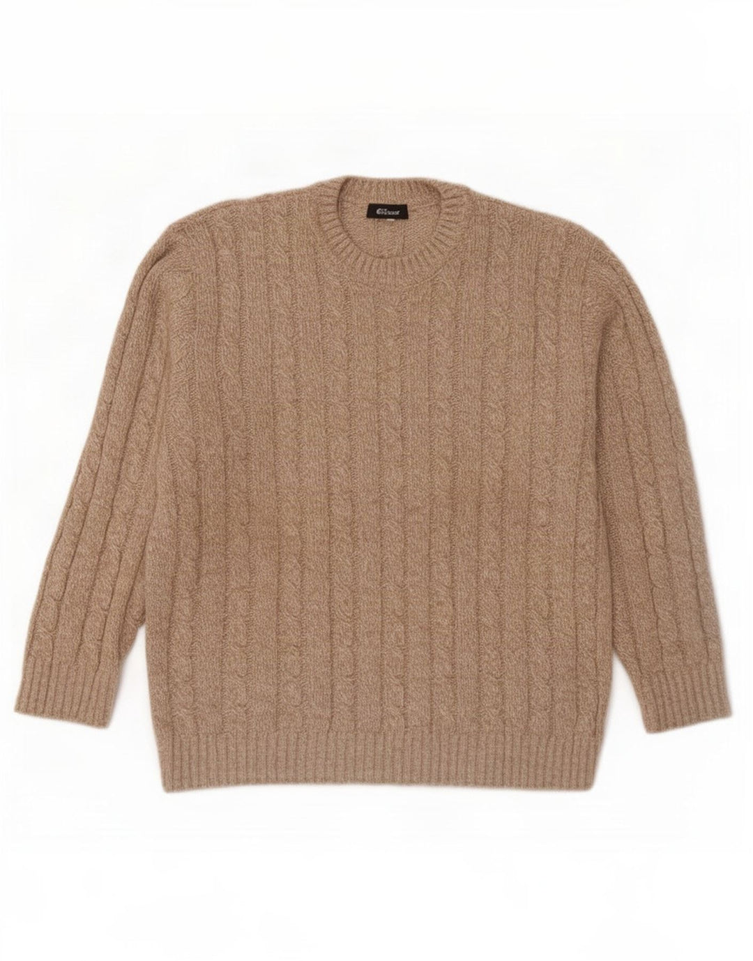 Lebole Mens Crew Neck Jumper Sweater IT 50 Medium Beige Flecked Wool