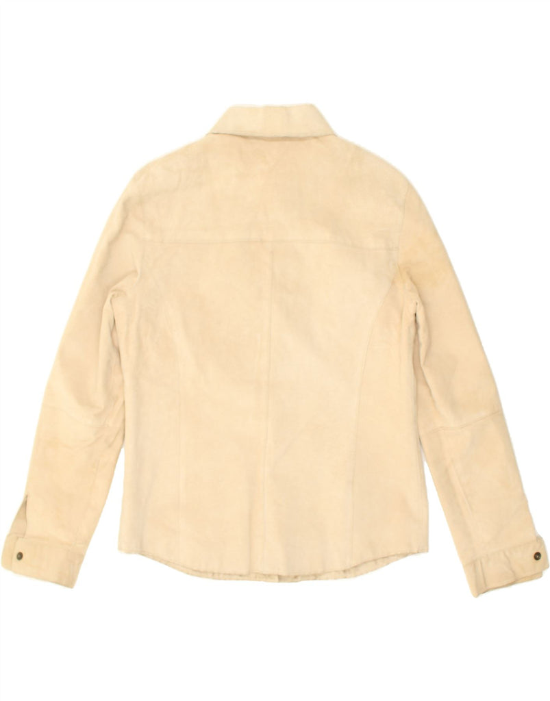 CONBIPEL Womens Leather Jacket IT 42 Medium Beige Leather | Vintage Conbipel | Thrift | Second-Hand Conbipel | Used Clothing | Messina Hembry 