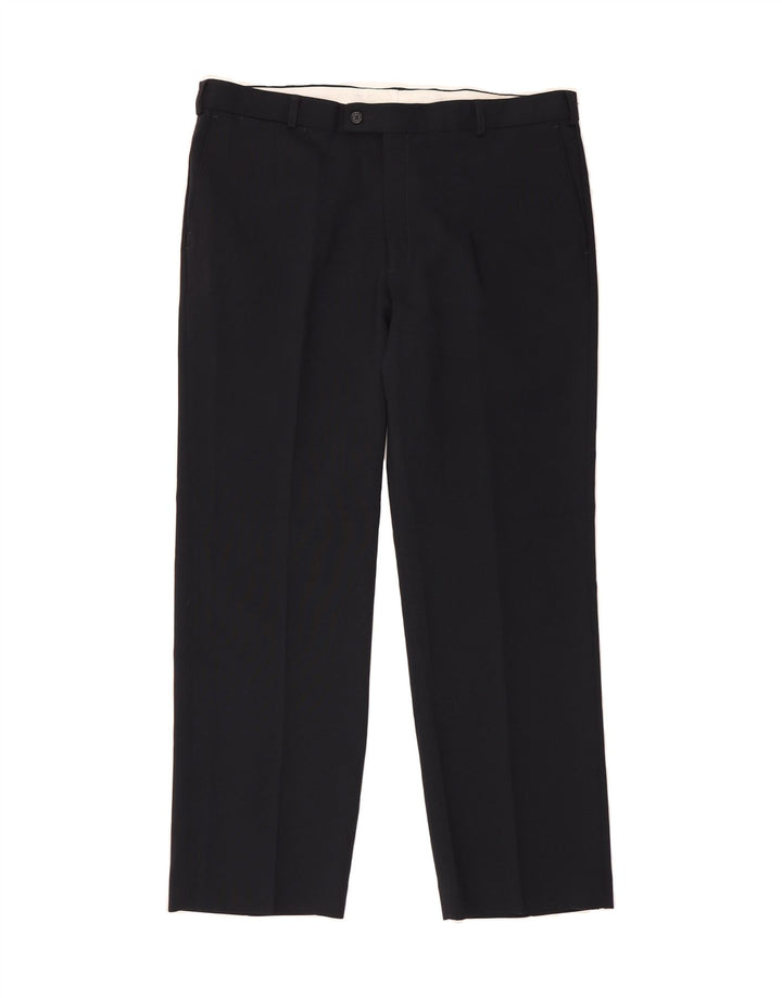 FARAH Mens Straight Suit Trousers W40 L30 Navy Blue Polyester Vintage Farah and Second-Hand Farah from Messina Hembry 