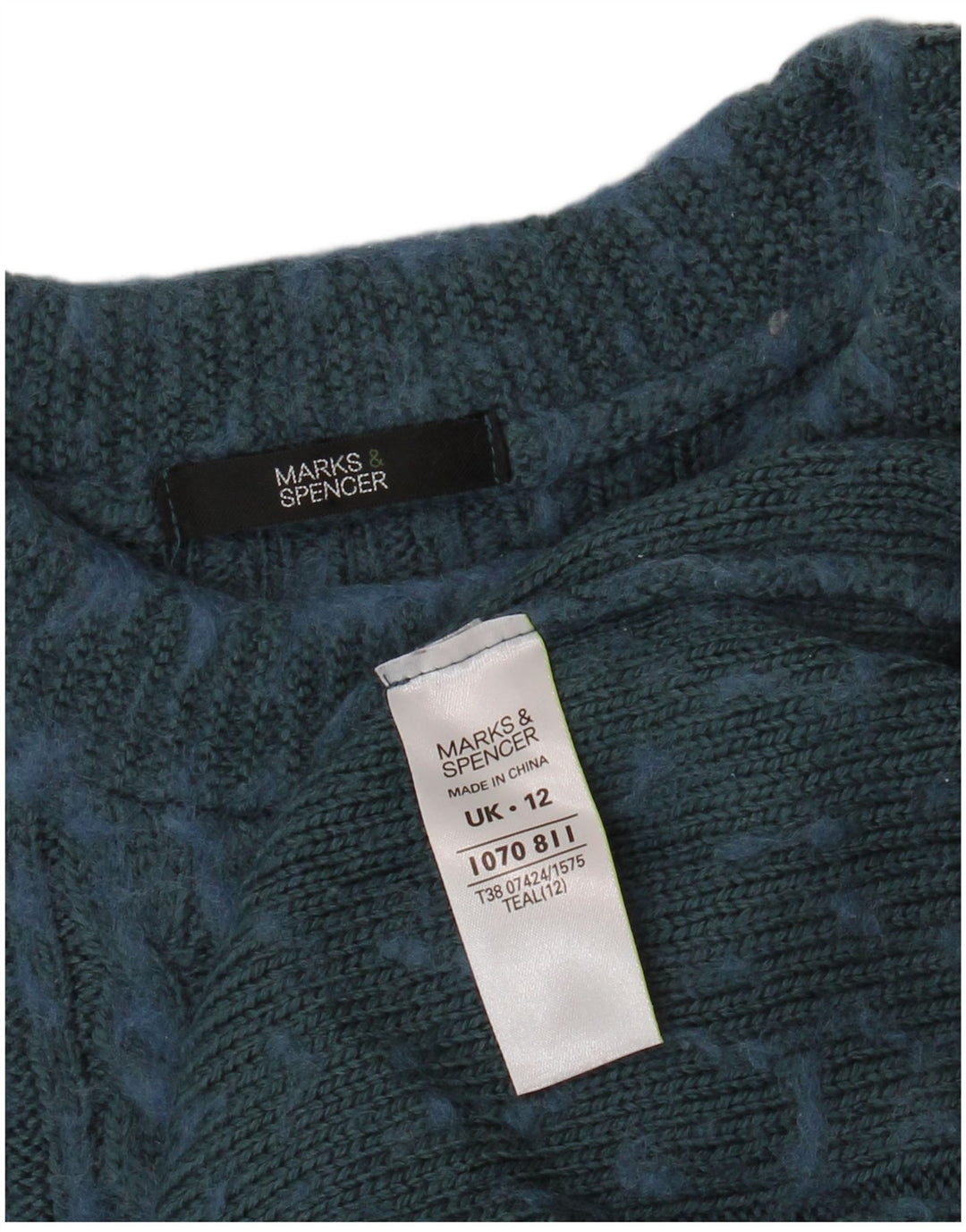 Marks & Spencer Womens Mini Jumper Dress UK 12 Medium Blue Flecked