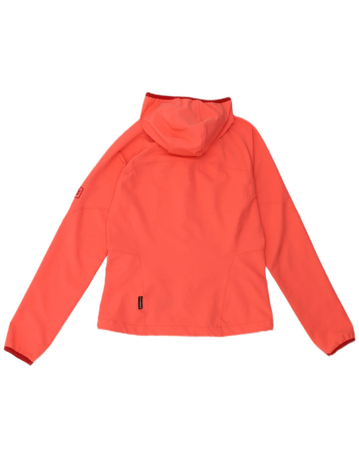 JACK WOLFSKIN Womens Hooded Tracksuit Top Jacket UK 10 Small Orange