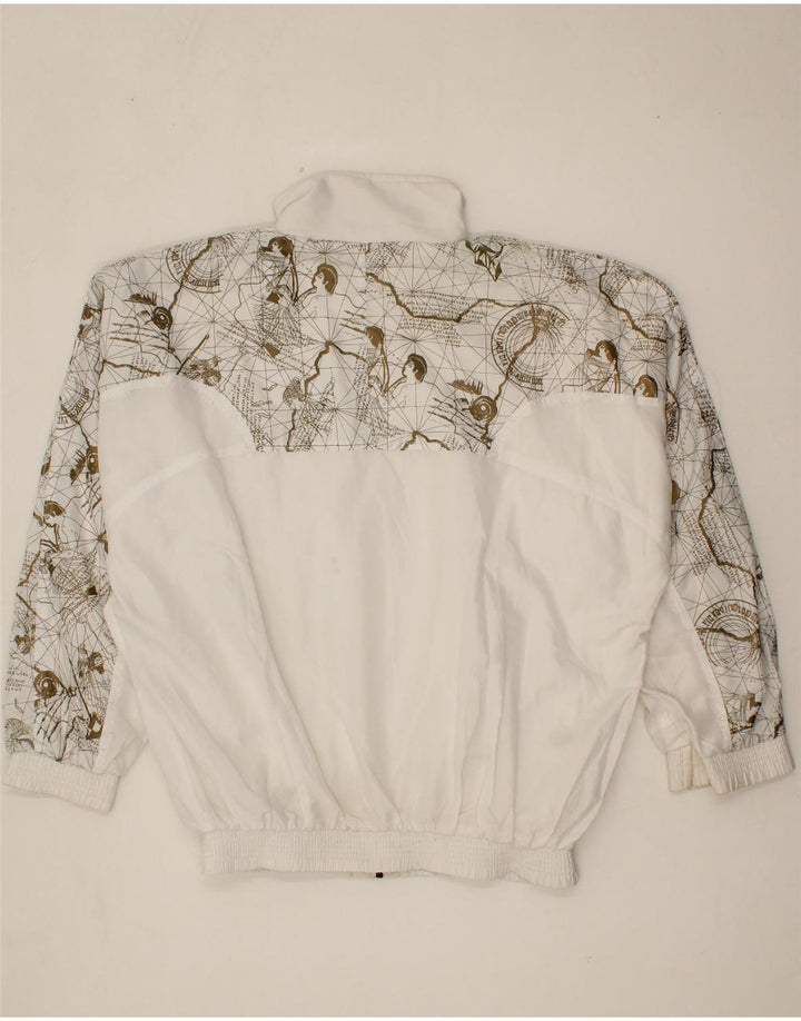 BOGNER Mens Abstract Pattern Tracksuit Top Jacket Large White Polyamide Vintage Bogner and Second-Hand Bogner from Messina Hembry 