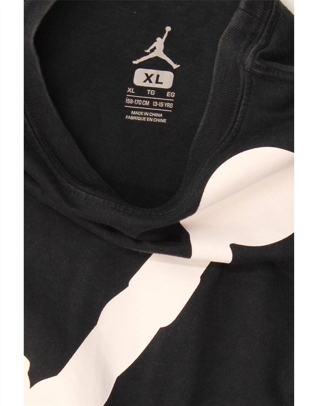 JORDAN Boys Graphic T-Shirt Top 13-14 Years XL Black
