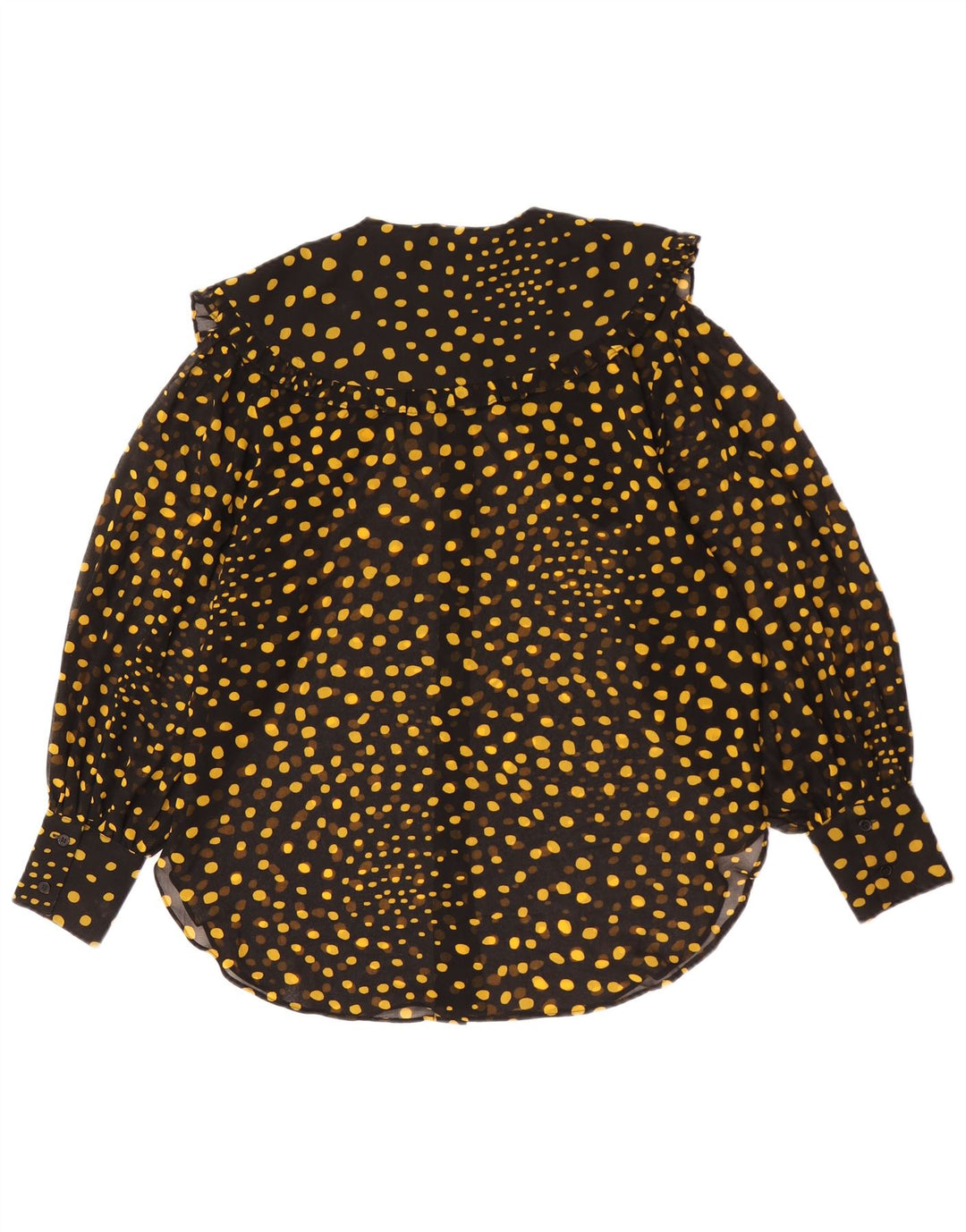 Topshop Womens Oversized Shirt Blouse UK 10 Small Black Spotted Polyester
