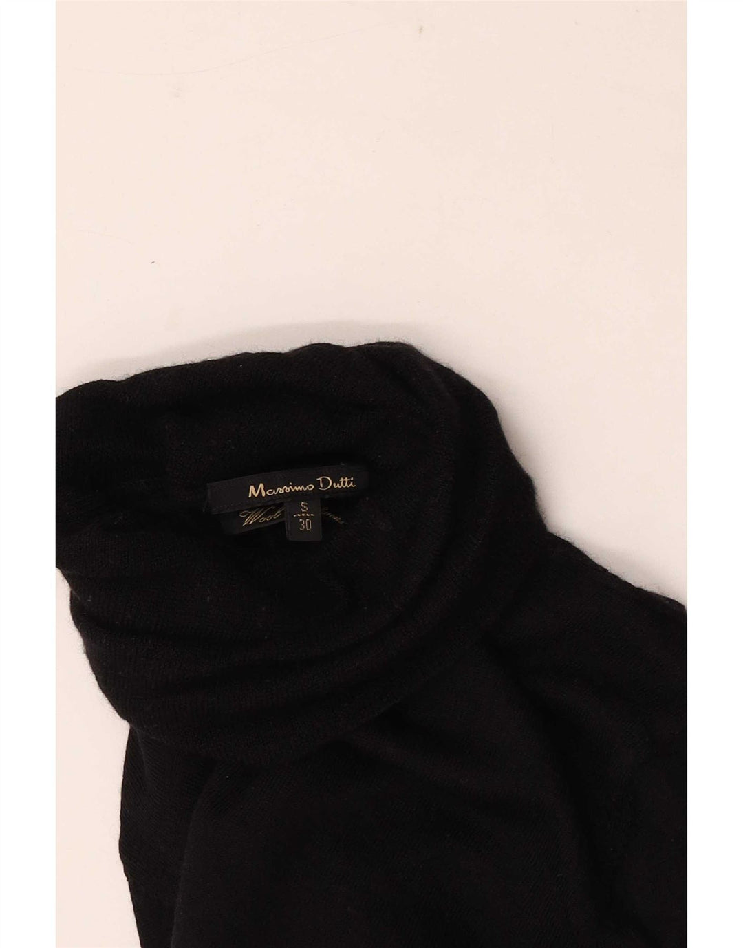 Massimo Dutti Womens Roll Neck Jumper Sweater UK 8 Small Black
