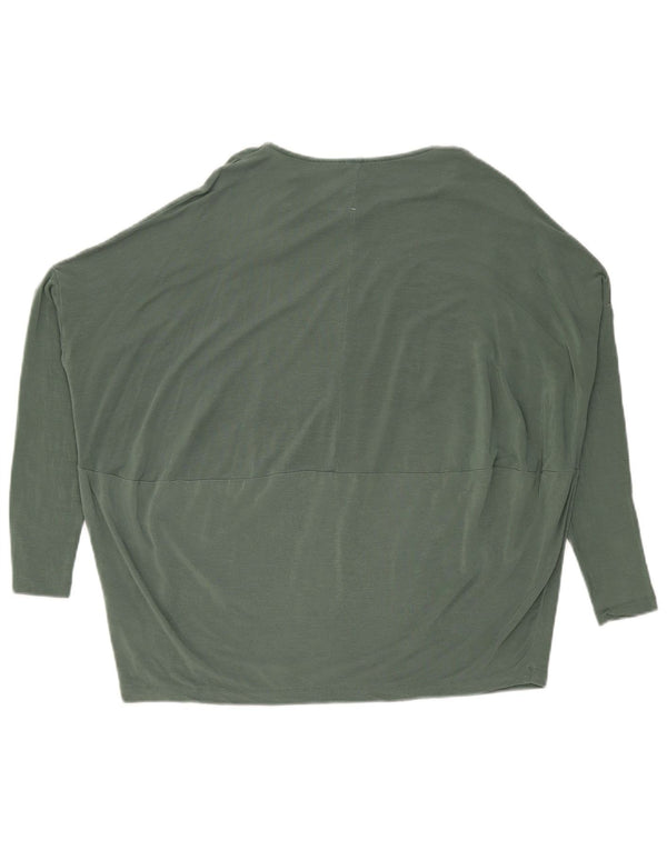 Cos Womens Oversized Top Long Sleeve UK 10 Small Green Lyocell