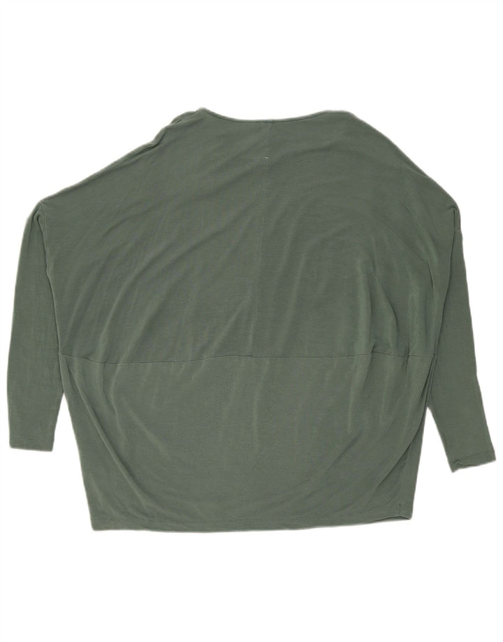 Cos Womens Oversized Top Long Sleeve UK 10 Small Green Lyocell