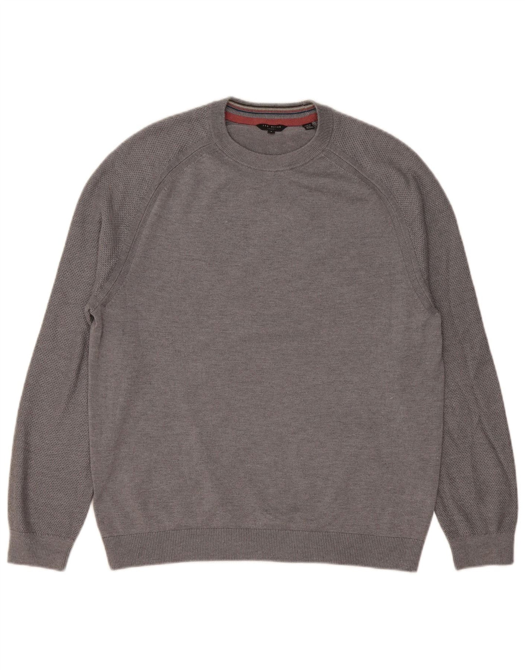 Ted Baker Mens Crew Neck Jumper Sweater Size 4 Large Grey Polyester