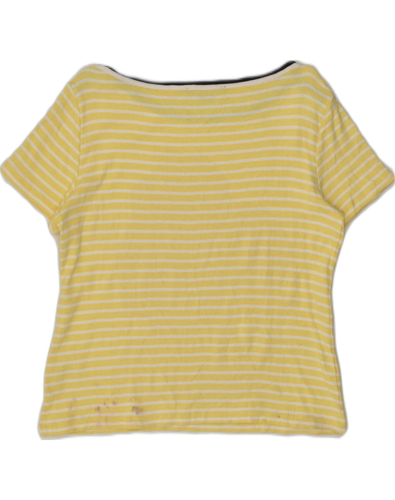 TOMMY HILFIGER Womens Blouse Top UK 14 Large Yellow Striped Cotton | Vintage Tommy Hilfiger | Thrift | Second-Hand Tommy Hilfiger | Used Clothing | Messina Hembry 