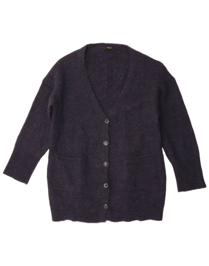 Massimo Dutti Womens Cardigan Sweater UK 10 Small Navy Blue Polyamide