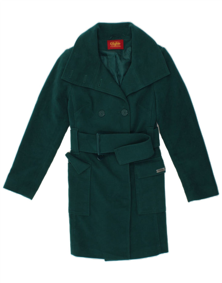 BUFFALO Womens Double Breasted Coat UK 8 Small Green Polyester Vintage Buffalo and Second-Hand Buffalo from Messina Hembry 