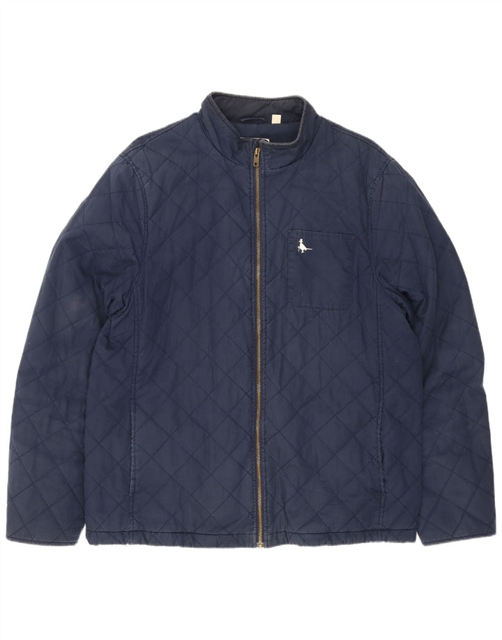 Jack Wills Mens Quilted Jacket UK 42 XL Navy Blue Cotton