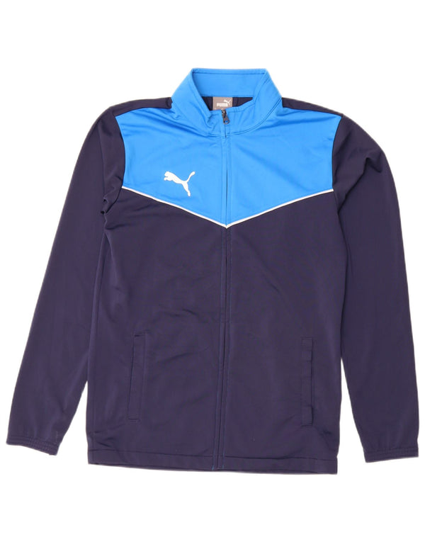 Puma Mens Tracksuit Top Jacket Small Navy Blue Colourblock Polyester