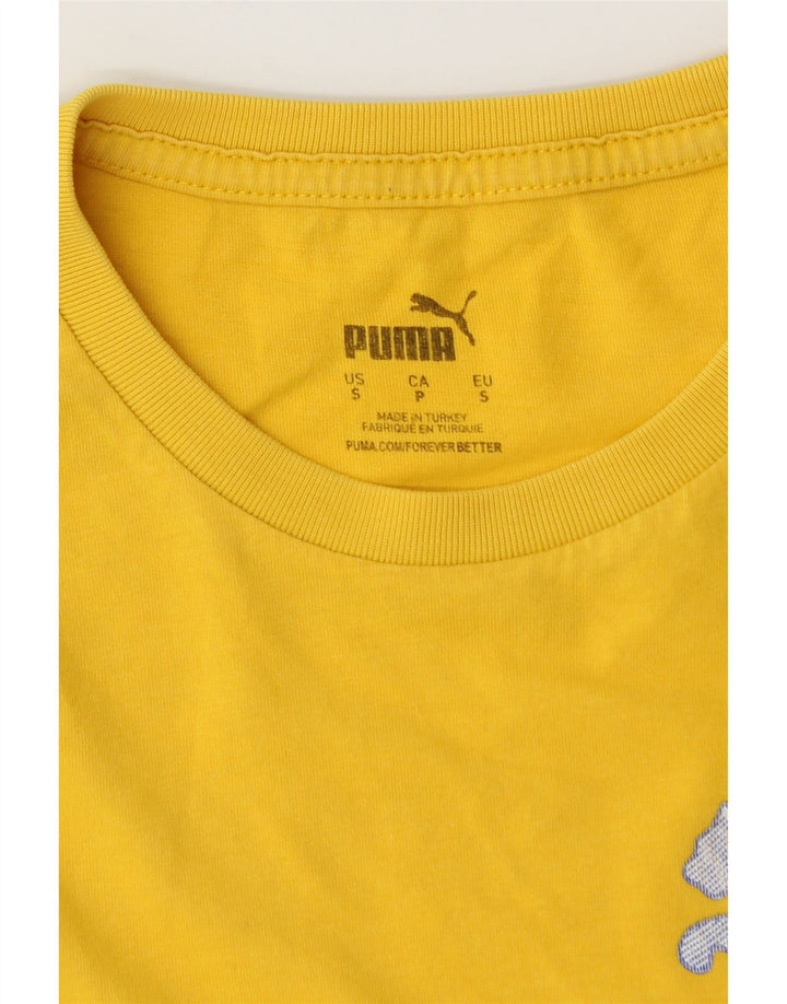 PUMA Mens Graphic T-Shirt Top Small Yellow