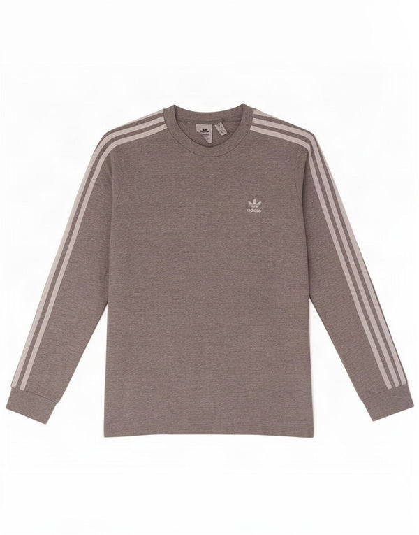 Adidas Womens Top Long Sleeve UK 12 Medium Grey Cotton
