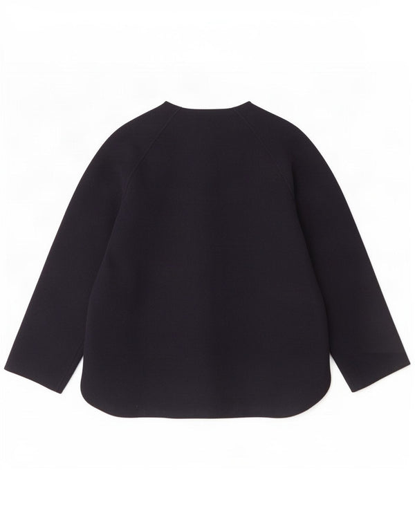 Massimo Dutti Womens Bomber Jacket UK 16 Large Navy Blue Wool