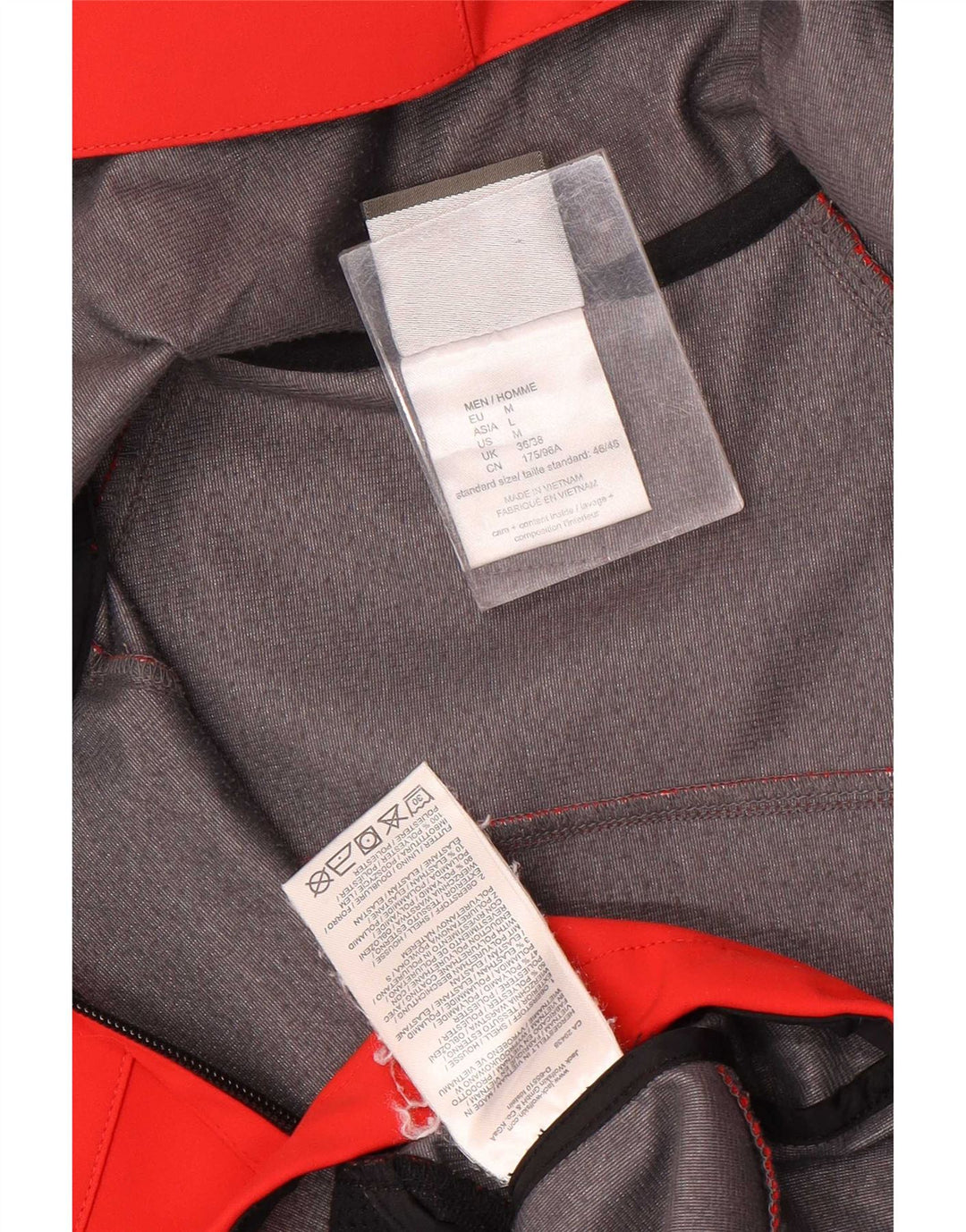 Jack Wolfskin Mens Hooded Rain Jacket UK 36/38 Medium Red Colourblock