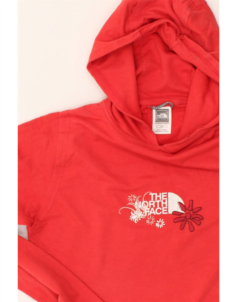 THE NORTH FACE Womens Graphic Hoodie Jumper UK 10 Small Red Cotton | Vintage The North Face | Thrift | Second-Hand The North Face | Used Clothing | Messina Hembry 