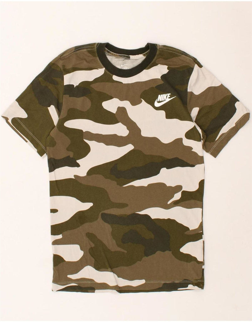 NIKE Mens T-Shirt Top XS Green Camouflage Cotton Vintage Nike and Second-Hand Nike from Messina Hembry 