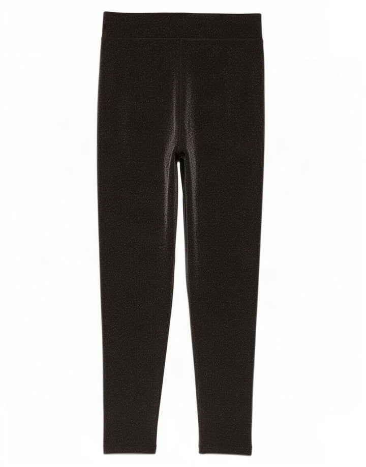 Marks & Spencer Womens Leggings UK 10 Small Black Flecked Polyamide